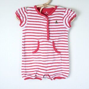Baby Gap Terry Cloth Romper‎ Newborn Red White Striped Swim Coverup